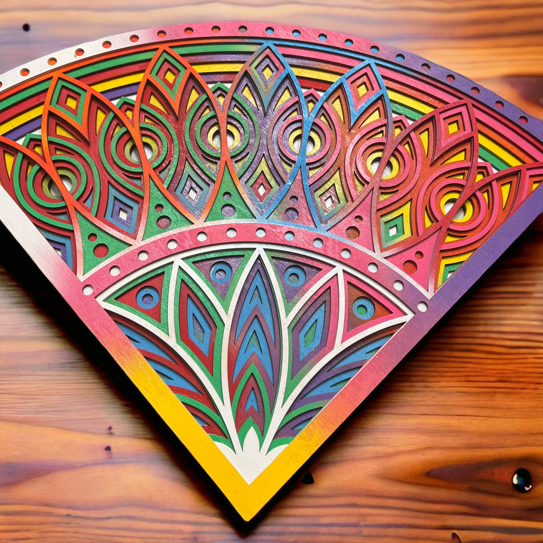 Wall Decoration Triangle Colorful 3D Art Multilayer Wood Art