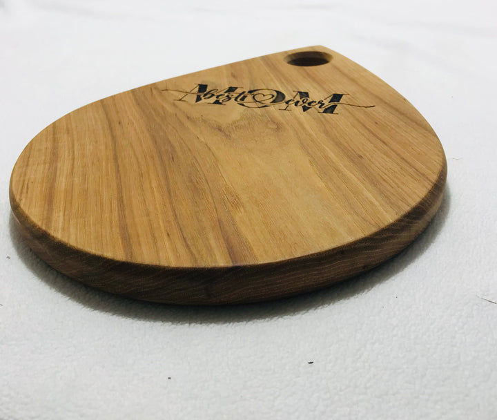 Charcuterie Board Face Grain Cherry “Mom” Engraved 3500 Clearance