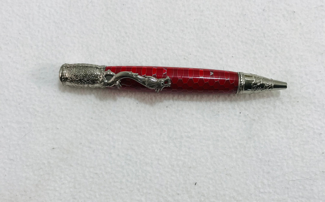 Pen Red Acrylic and Metal metal acrylic Silver metal Hardware 209