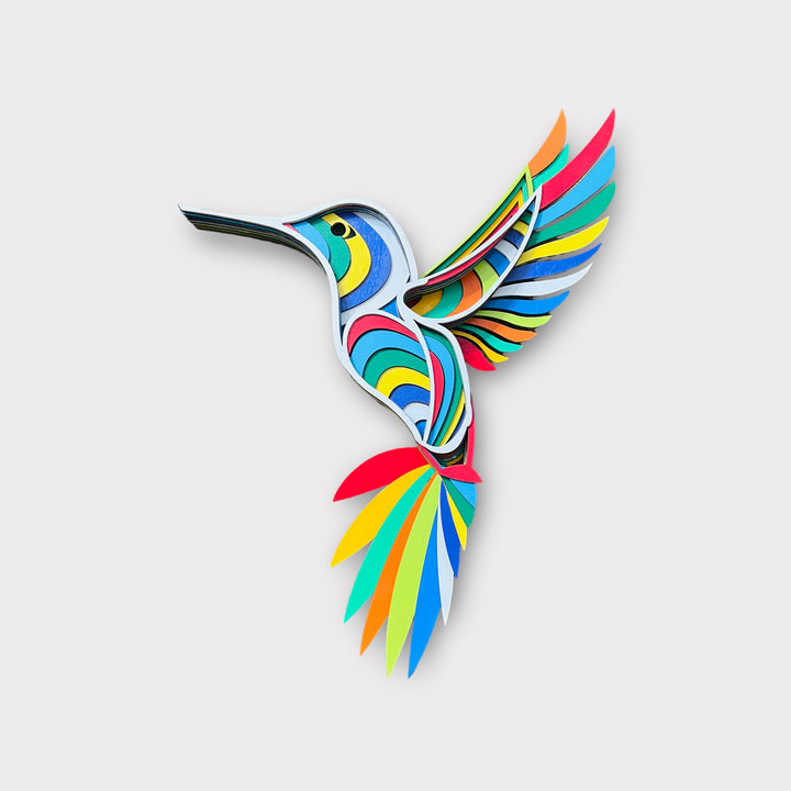 Wall Decoration Hummingbird Wood Layer Art Mandala 3D Art Multilayer Art Home Decor