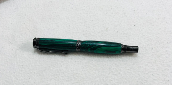 Pen Black & green rock Pen with silver gun metal Hardware 223