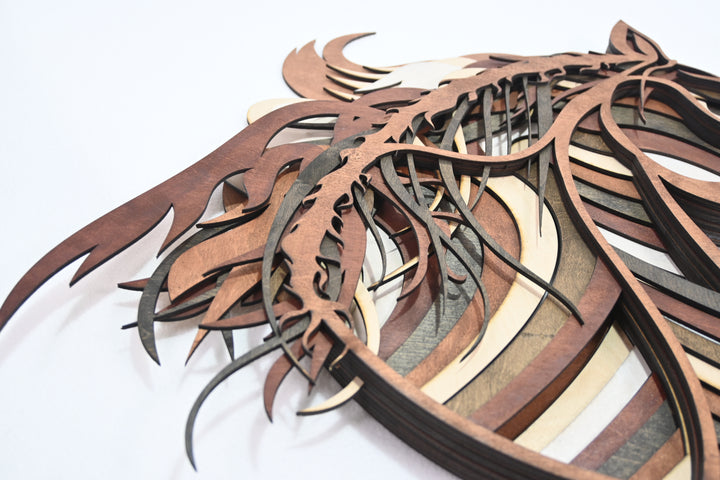 Wall Decoration Horse Stallion Layer Wood Art Mandala 3D Art Multilayer