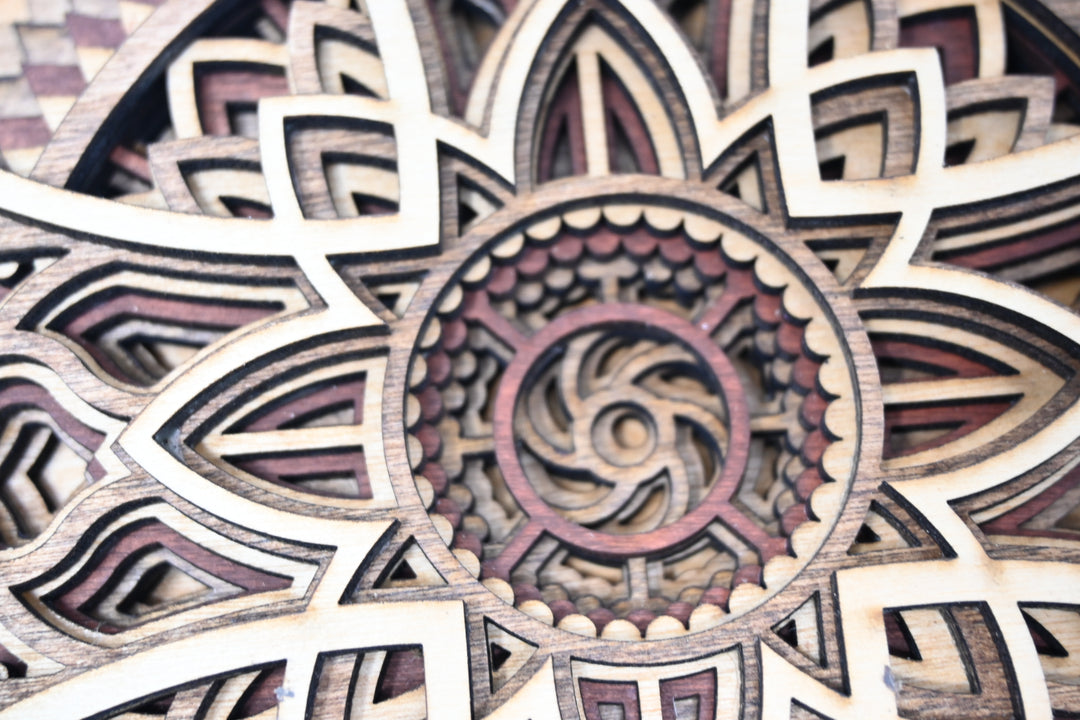 Wall Decoration Cross Wood Layer Art Mandala 3D Art Multilayer Religious Wood Art 19433