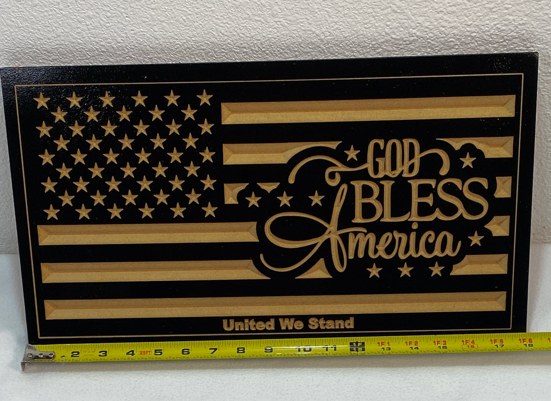 Wall Decoration Flag United States American Flag with "God Bless America" Custom Made
