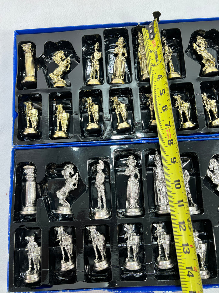 Chess Set Multi Exotic Woods w/ Pewter Chessmen Pieces included