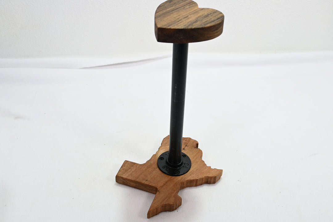 Paper Towel Holder Spalted Pecan Heart State of Texas shaped Steam Punk