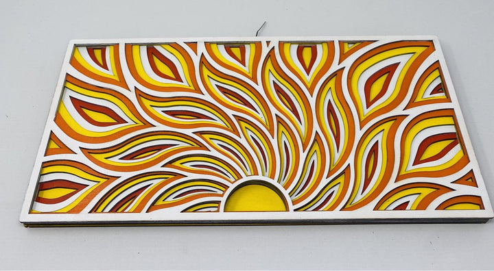 Wall Decoration Sun Sunset Sunrise Half Sun Layer Wood Art Mandala 3D Multilayer 2409