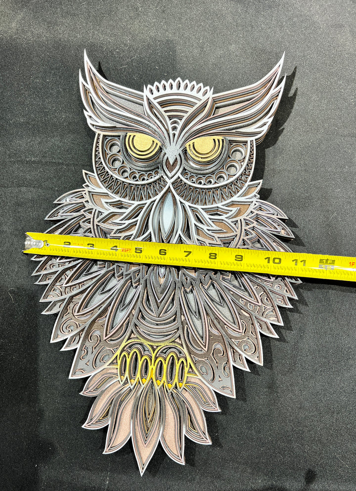 Wall Decoration Owl Layer Wood Art Mandala 3D Art Multilayer Art