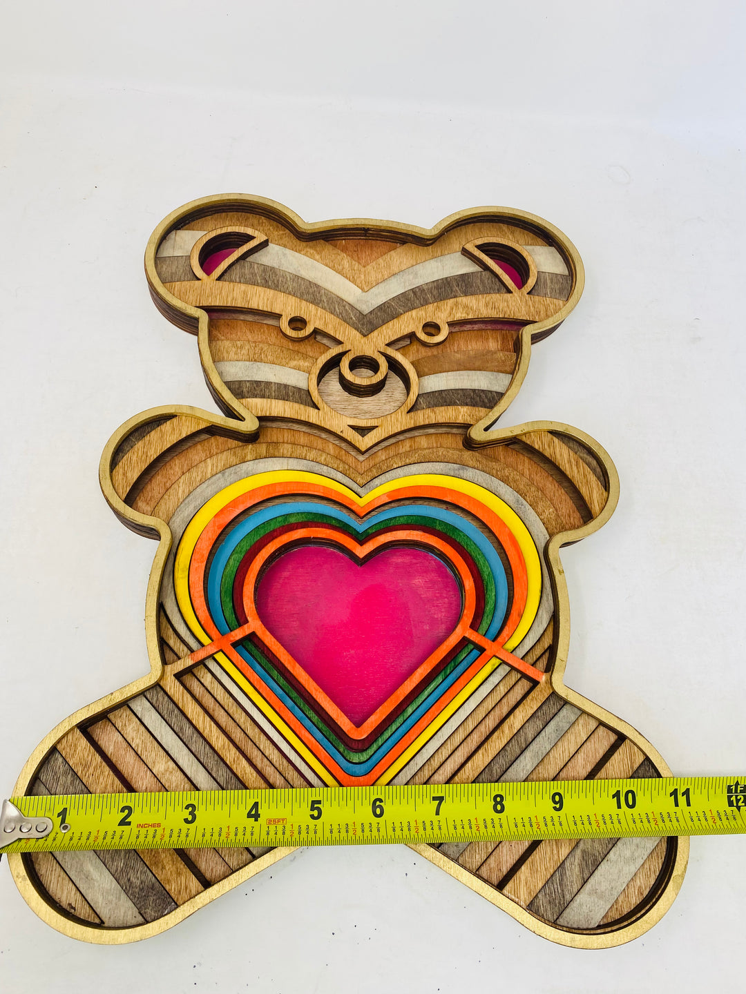 Wall Decoration Teddy Bear Mandala 3D Art Multilayer Wood 2413