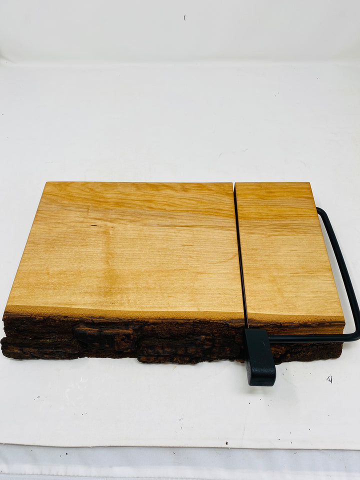 Cheese Slicer Pecan Black Handle Face Grain Cheeseboard 11 1/8 inch x 7 inches x 1 1/4 inches 1053