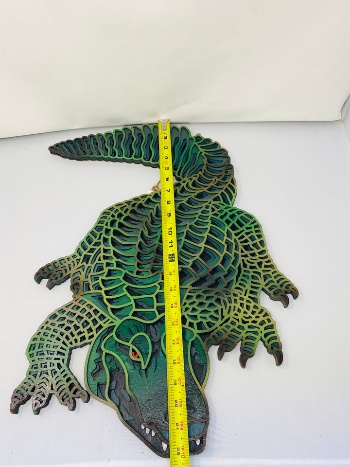 Wall Decoration Crocodile / Alligator Mandala 3D Art Multilayer Wood Art