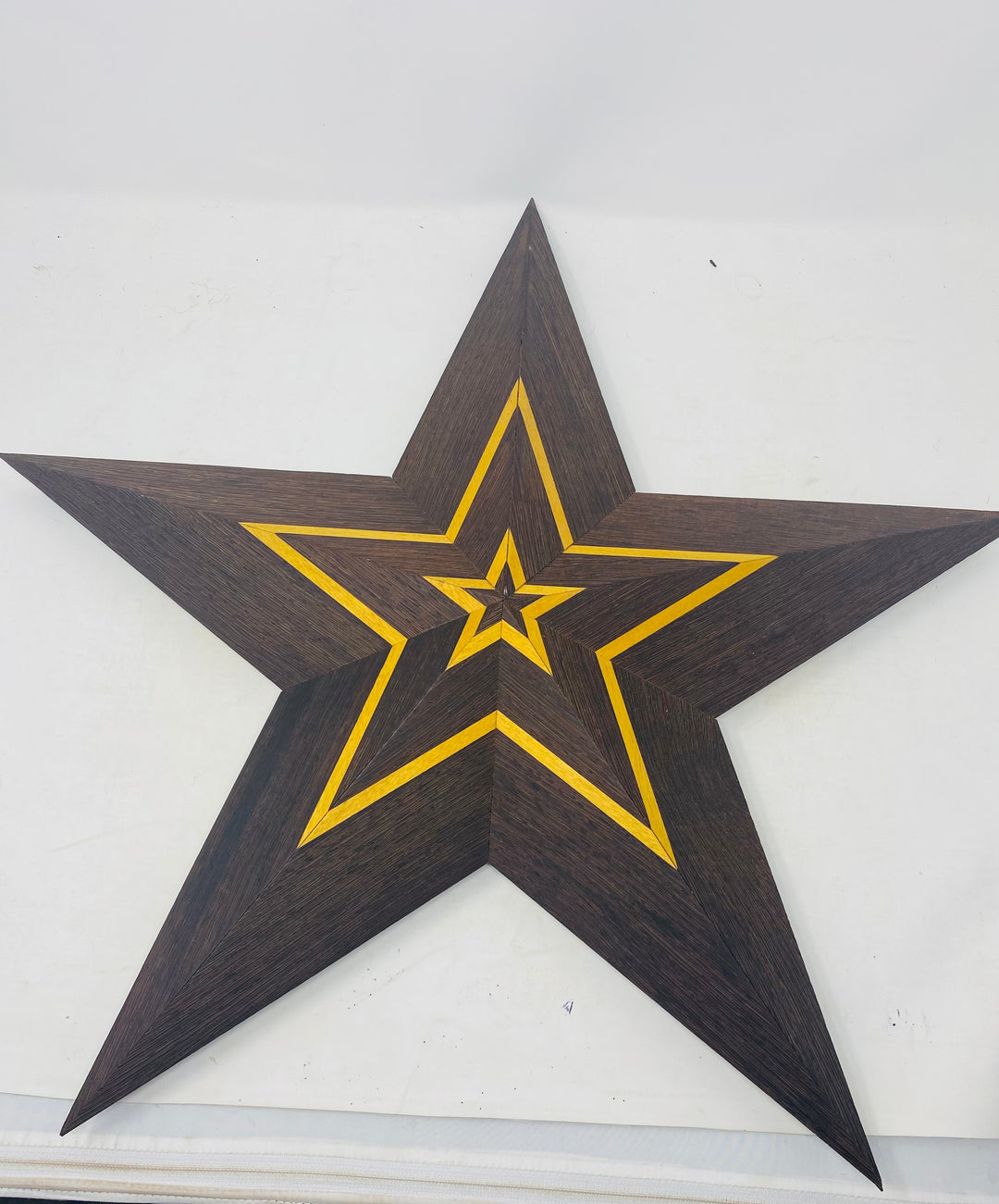 Wall Decoration Lone Star Yellow Heart and Wenge 3D Small