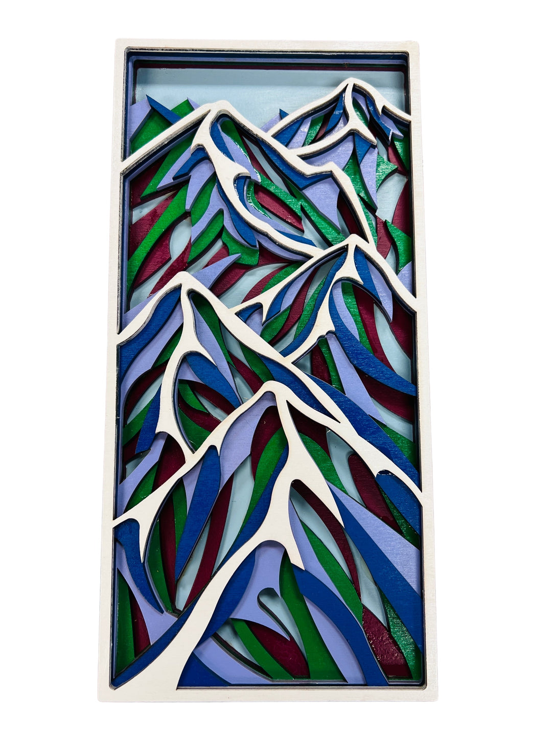 Wall Decoration Mountain Mandala 3D Art Multilayer Scenic Blue Mountains Wood Art
