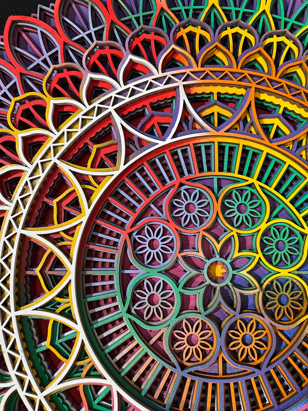 Wall Decoration Circle Round Traditional 3D Colorful Intricate Multilayer 1667