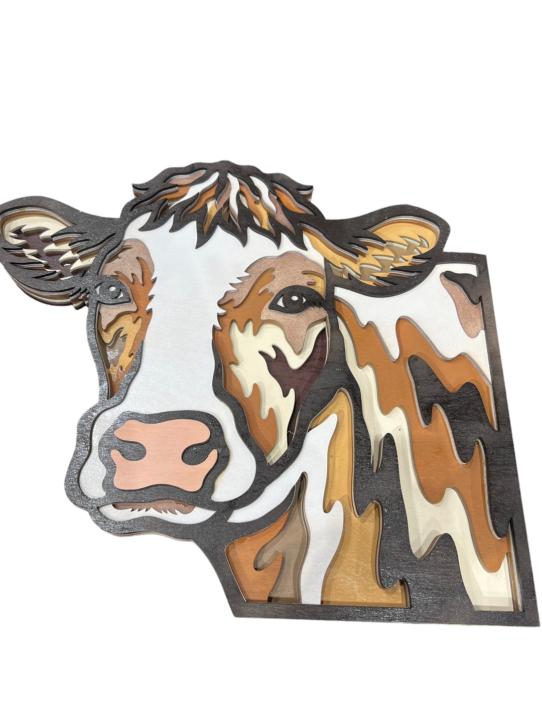Wall Decoration Cow Layer Wood Art 3D Art Multi-Layer Wood Art