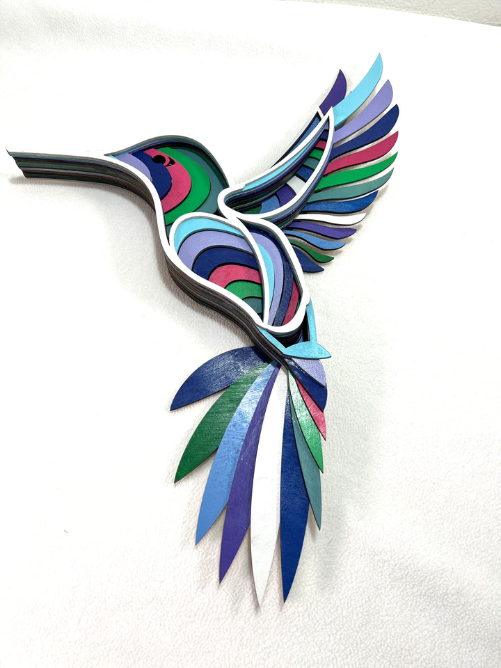 Wall Decoration Hummingbird Wood Layer Art Mandala 3D Art Multilayer Art Home Decor