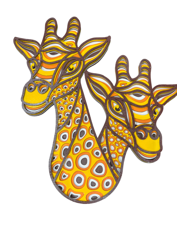 Wall Decoration Giraffes Layer Wood Art 3D Art Multi-Layer Wood Art