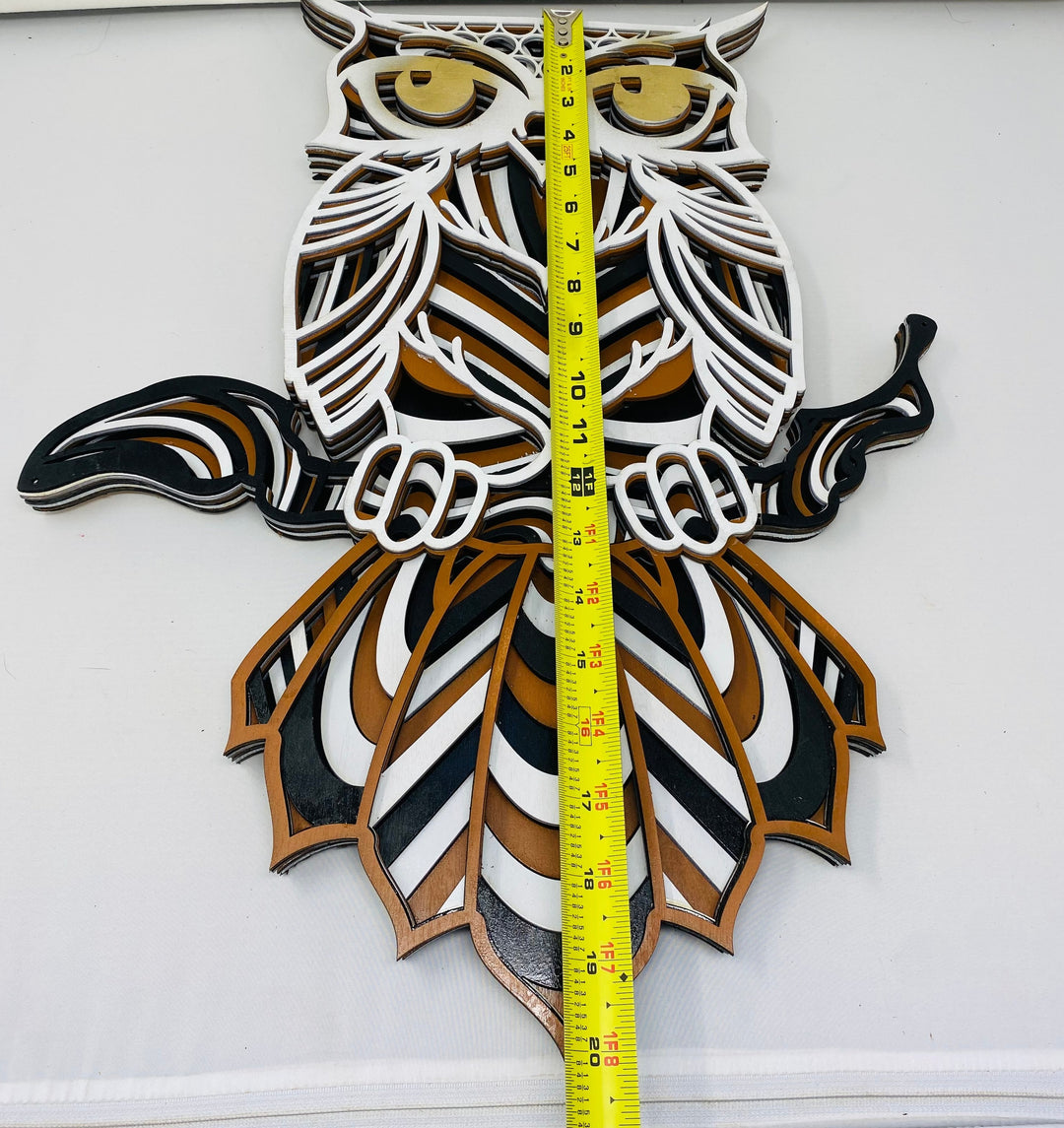Wall Decoration Owl 3D Art Multilayer Wood Art