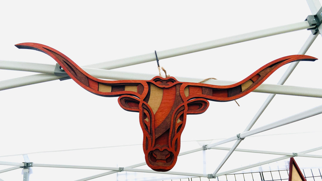 Wall Decoration Longhorn  3D Multilayer Wood Art