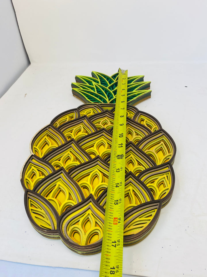 Wall Decoration Pineapple Mandala 3D Art Multilayer Wood Art 2394