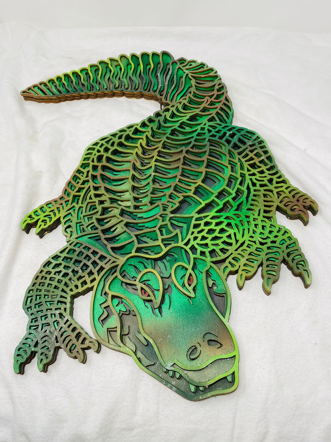 Wall Decoration Crocodile / Alligator Mandala 3D Art Multilayer Wood Art