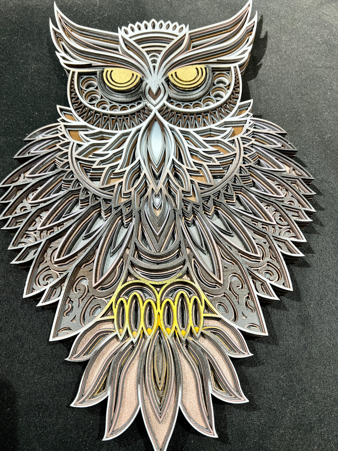 Wall Decoration Owl Layer Wood Art Mandala 3D Art Multilayer Art