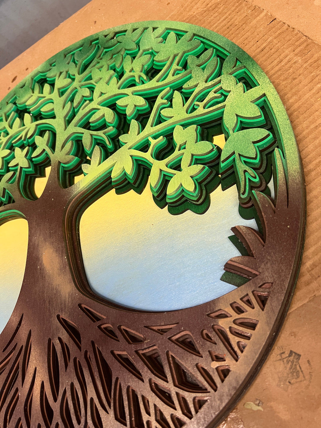 Wall Decoration Tree of Life Layer Wood Art  Mandala 3D Art Multilayer Art 5712