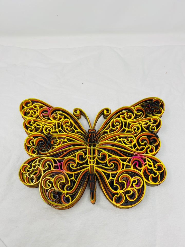 Wall Decoration Butterfly Layer Wood Art Mandala 3D Art Multilayer 1130