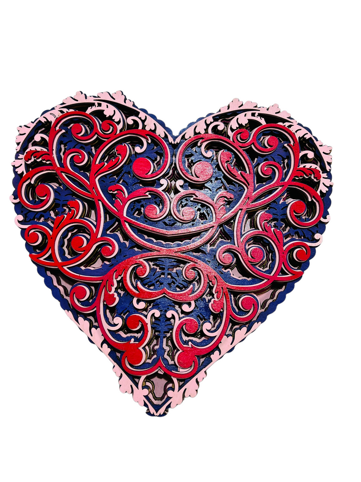 Wall Decoration Heart Mandala 3D Art Multilayer 1743
