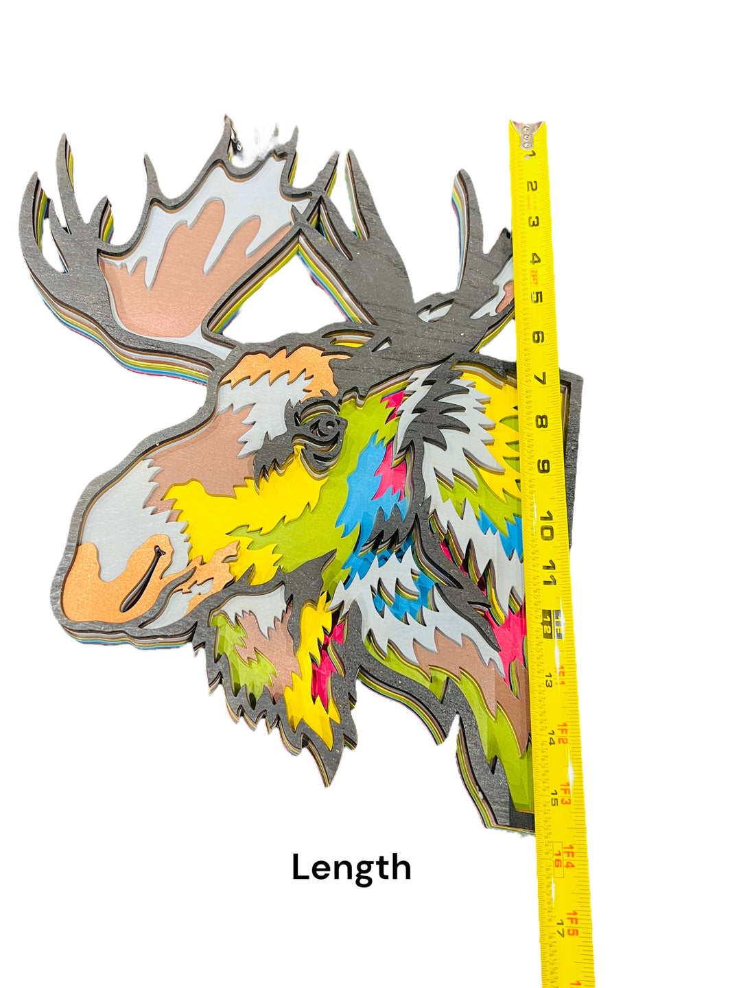 Wall Decoration Moose Colorful Layer Wood Art 3D Art Multi-Layer Wood Art