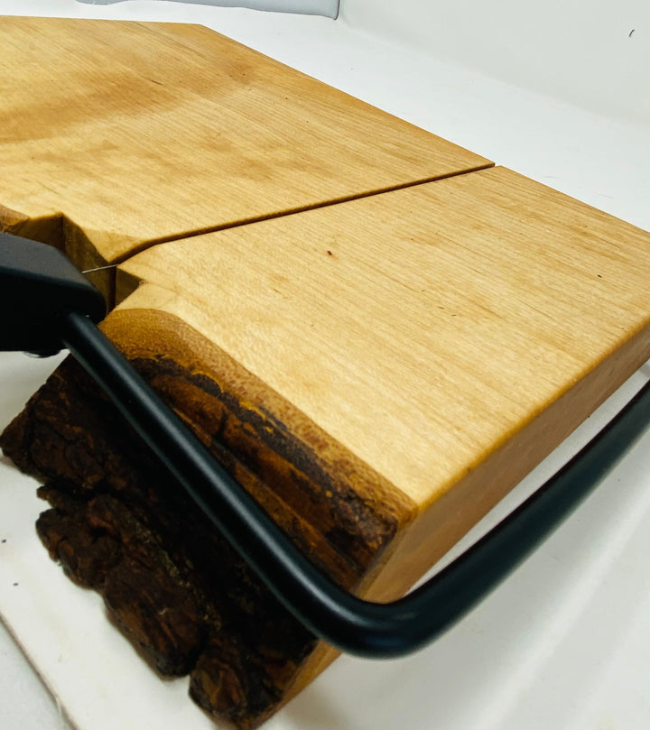 Cheese Slicer Pecan Black Handle Face Grain Cheeseboard 1057