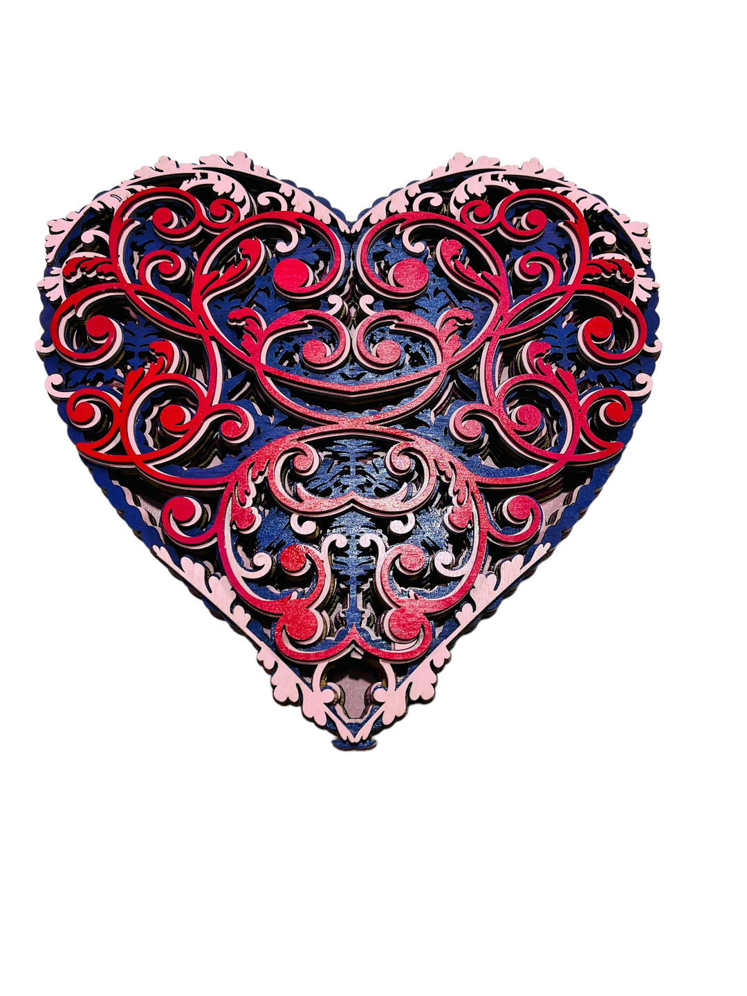 Wall Decoration Heart Mandala 3D Art Multilayer