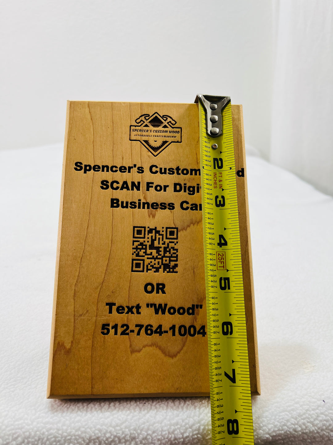 Sign Wood Stand QR Code Custom Made