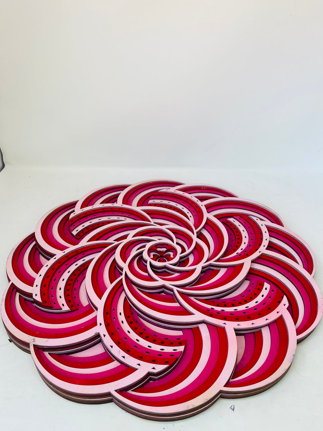 Wall Decoration Flower Pink Red Laye Art  Mandala 3D Art Multilayer Wood Art