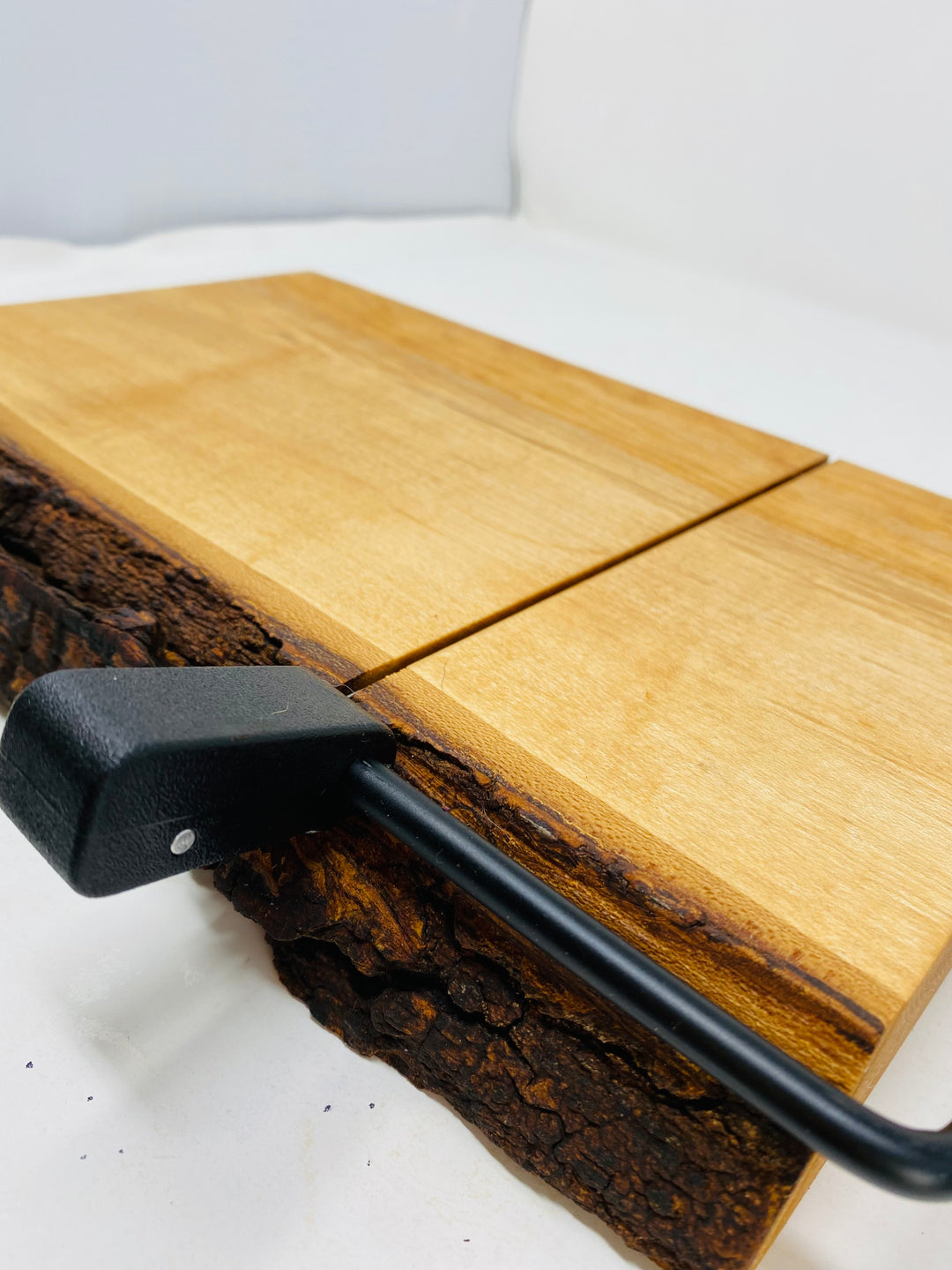 Cheese Slicer Pecan Black Handle Face Grain Cheeseboard 11 1/8 inch x 7 inches x 1 1/4 inches 1053